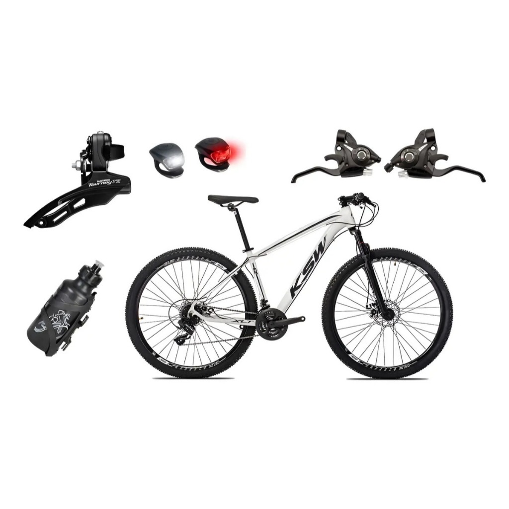 Bicicleta Aro 29 Ksw XLT 100 Alumínio 24v cambio dianteiro Shimano Freio A Disco