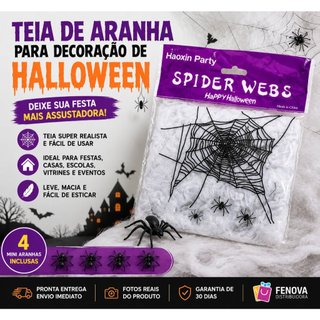 Teia de Aranha para Decoração de Festa Hallowen