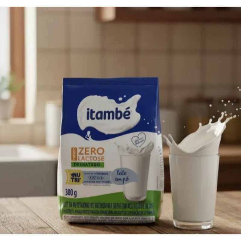 Leite em Pó Desnatado Zero Lactose Itambé 300g - Zero Lactose, Rico em Cálcio, Nutri +