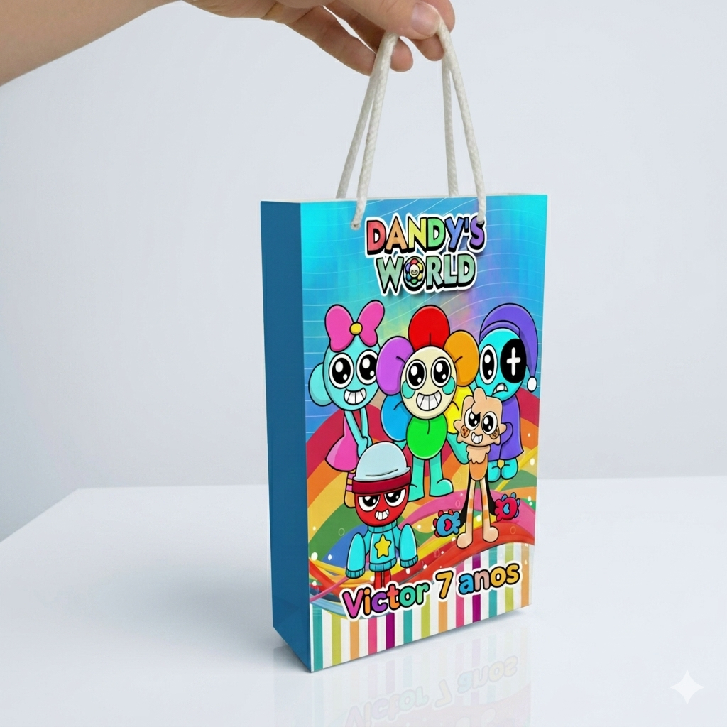 Sacolinha Personalizada Dandys World lembrancinhas
