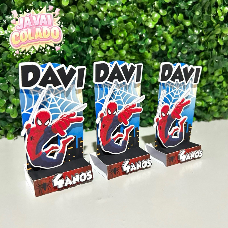 Porta bis duplo HOMEM ARANHA para Festa de Aniversário/ Personalizado para Lembrancinhas - JÁ VAI COLADO