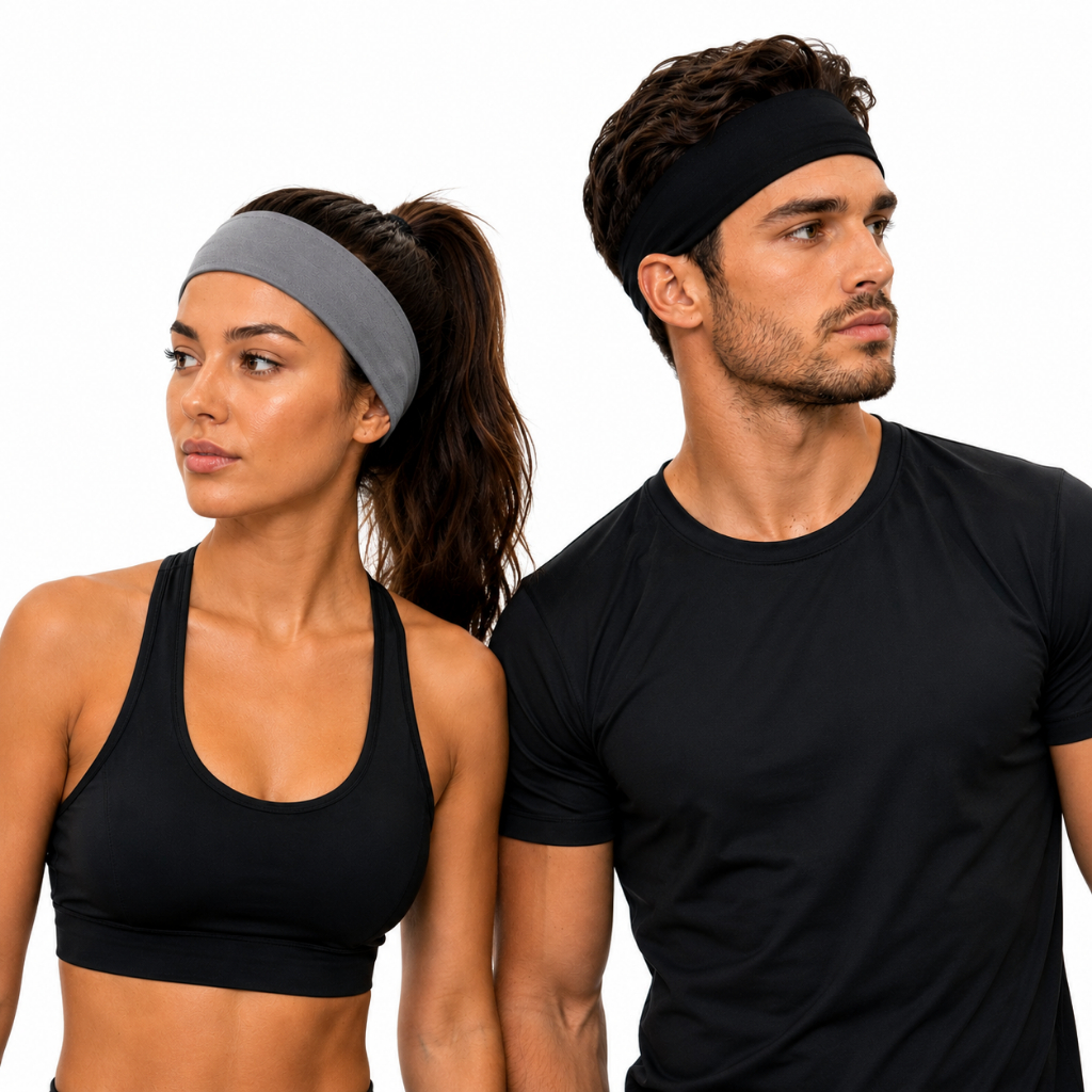 4 Faixas Headband Testeira Anti Suor Corrida Academia Yoga