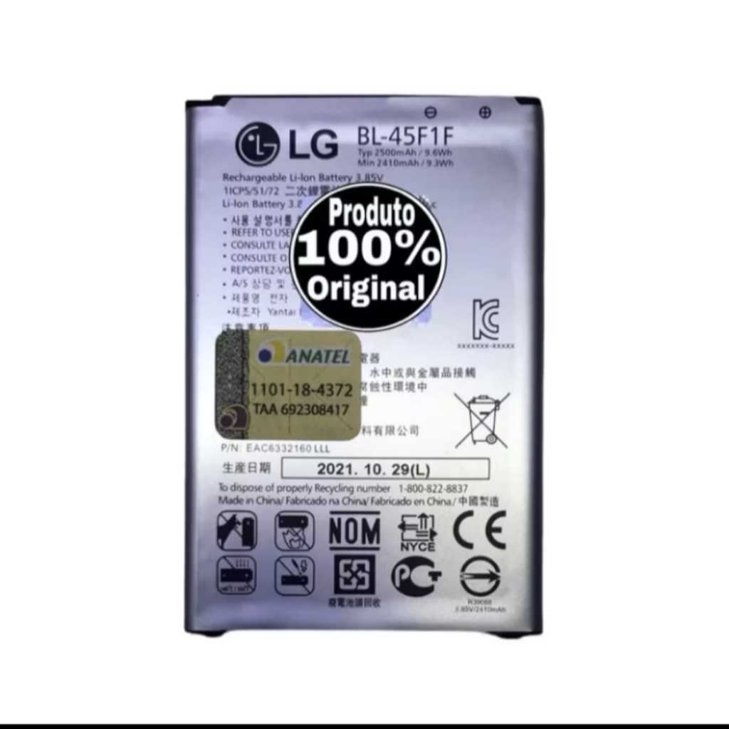 BATERIA LG BI45F1FK9 X210 X230DS K4 K8  2017 X240 ORIGINAL NOVO PRONTO ENTREGA