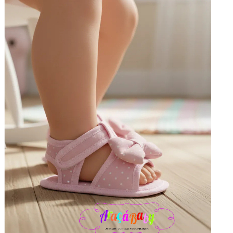 Sandália infantil menina bebê recém nascida