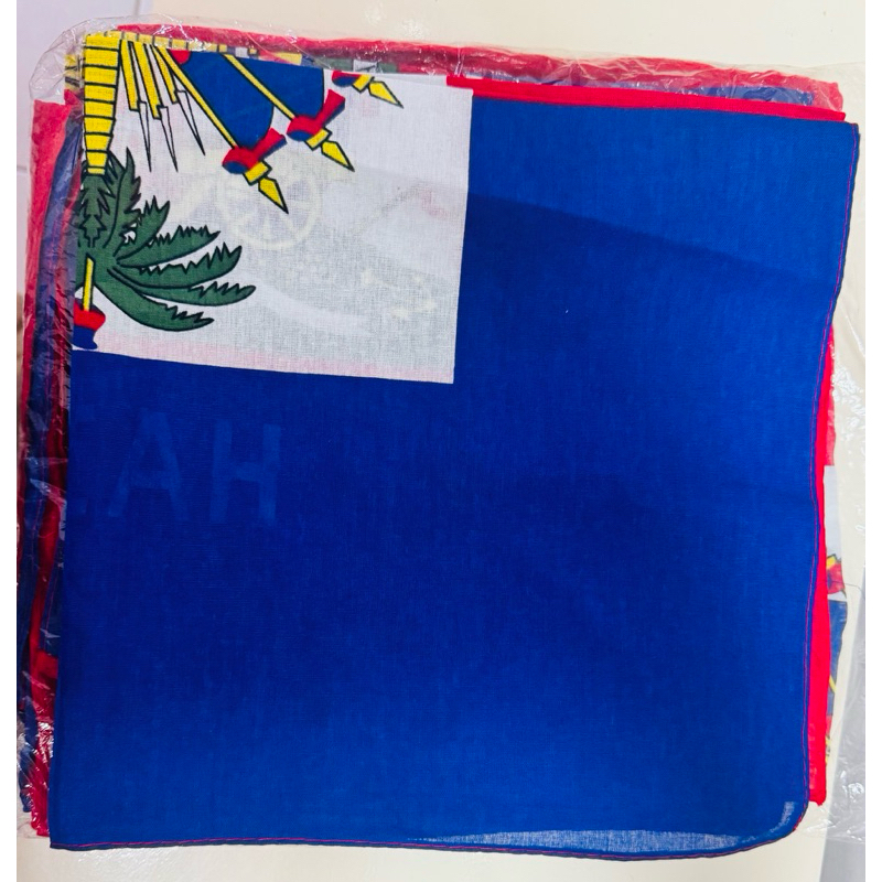 Bandeira do Haiti 55x55 tamanho pequeno que amarra na cabeça em Tecido Oxford Decorativa vc