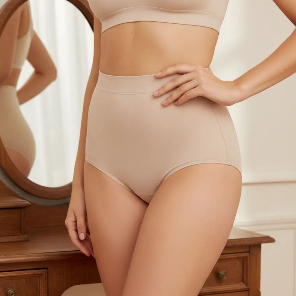 Calcinha Zero Barriga Modeladora Cintura Alta Poliamida Dilady