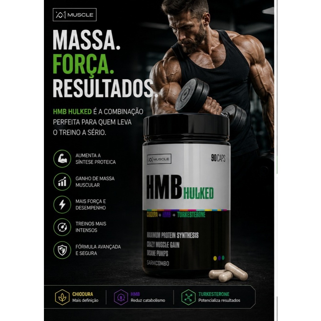 Cindura HMB + Turkesterone – Suplemento para Hipertrofia e Recuperação Muscular + Ganho de Massa
