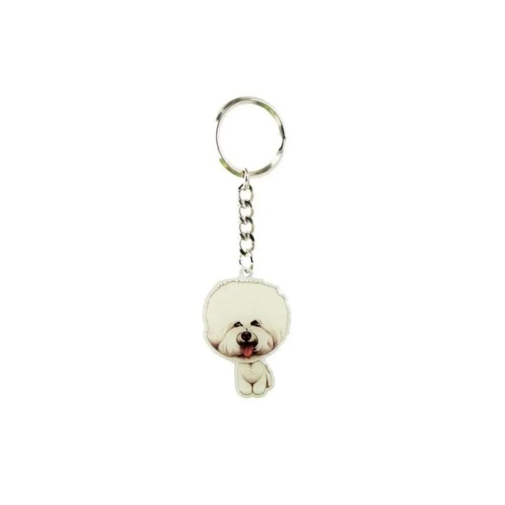 Chaveiro de Metal Heads Cachorro Raça Bichon Frise