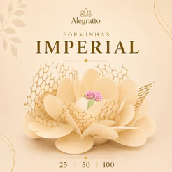 Kit 50 Forminhas Imperial Papel E Telinha - Bege sem sépala - Doces Finos casamento bodas Brigadeiro