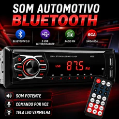 Aparelho de som carro Radio Automotivo Bluetooth Pendrive Sd Rádio