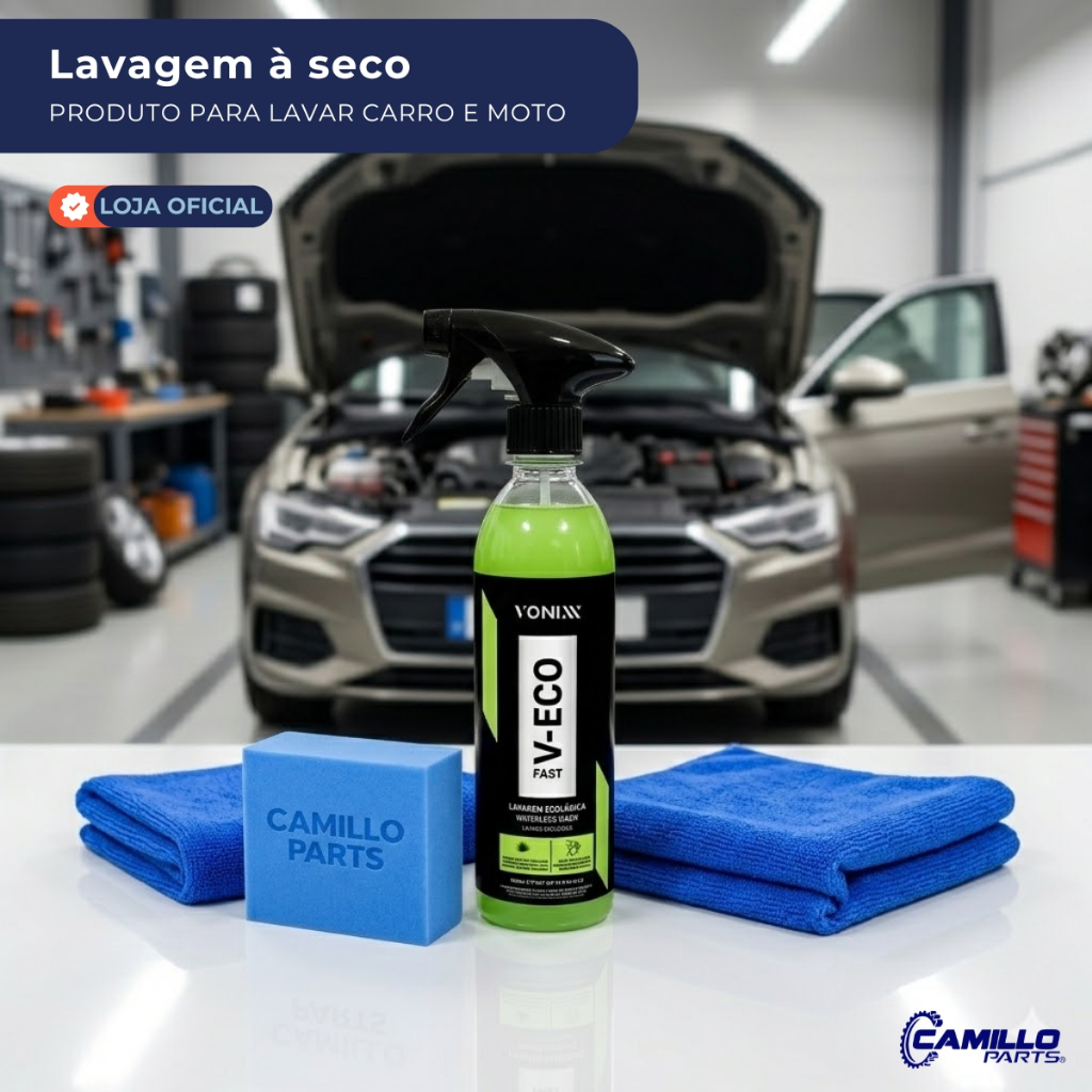Produto Lavagem A Seco Automotiva V-Eco Fast Vonixx Com 2 Panos Carro Moto Limpeza