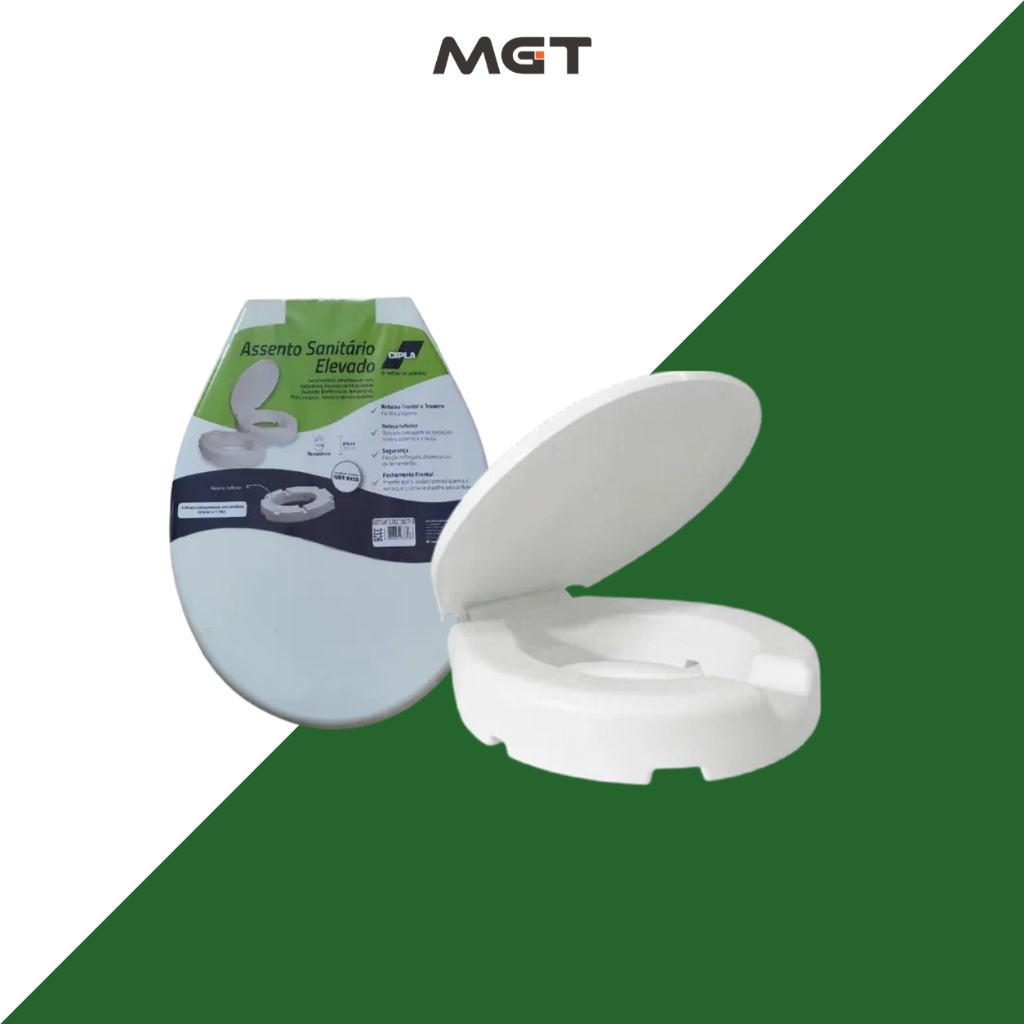 ASSENTO SANITÁRIO ELEVADO 7,5CM COM TAMPA BRANCO CIPLA