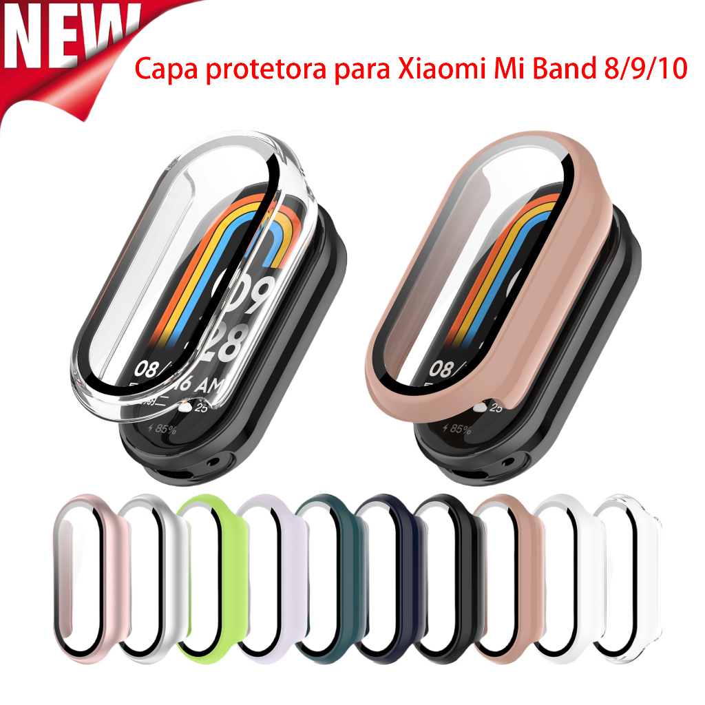Capa protetora para Xiaomi Mi Band 8/9/10, resistente a quedas e arranhões