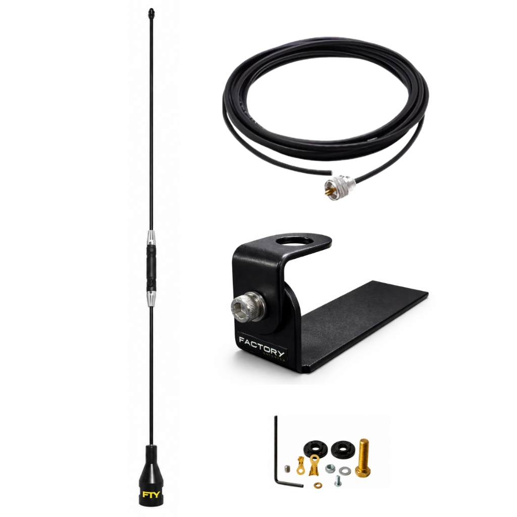 Kit Antena Px Pequena 67cm Black + Cabo 5,5m + Suporte Full