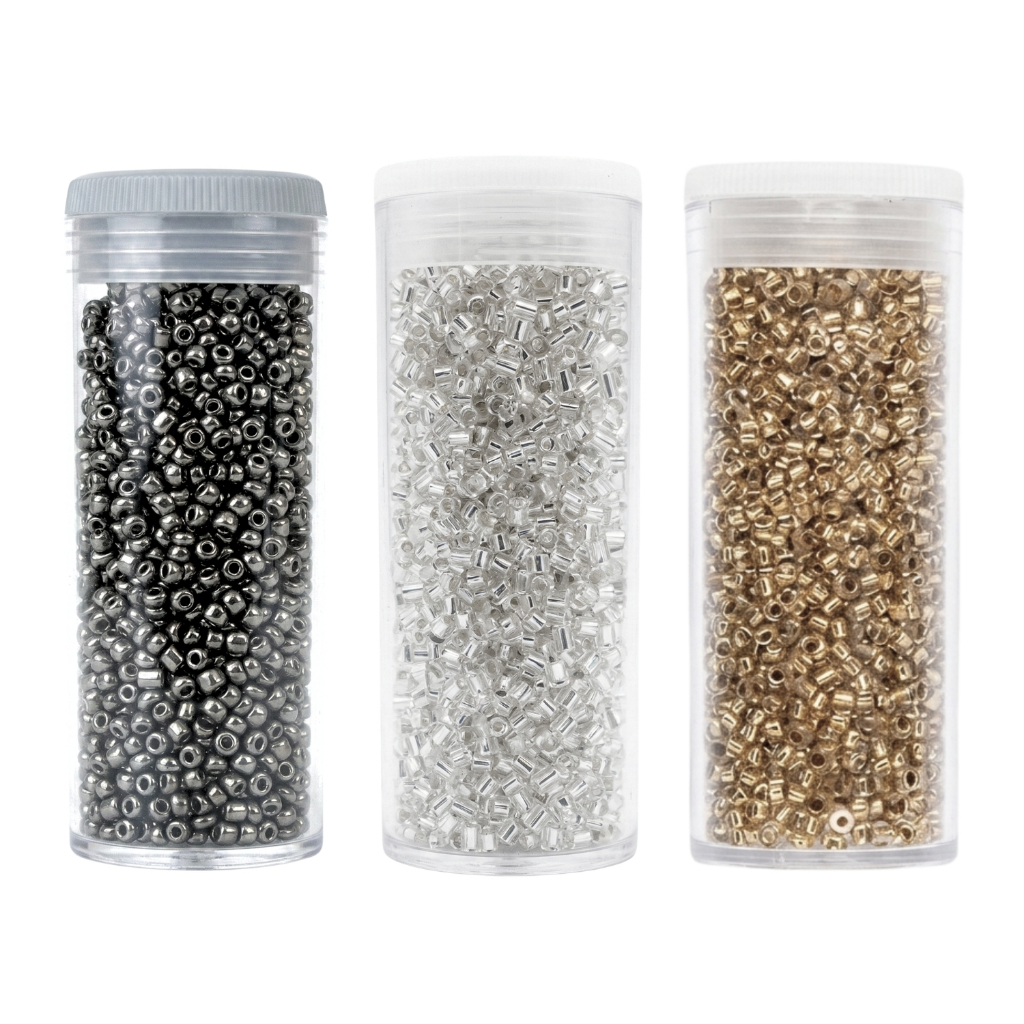 Miçanga Vidro 2,6mm Preciosa Kit 3 Cores 90g Jóia Bordado
