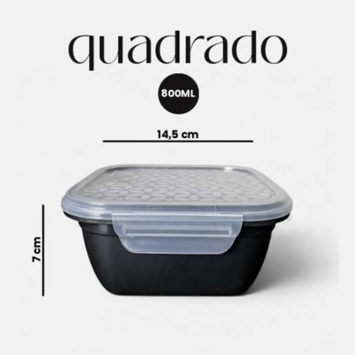 Kit 10 Marmitas com Travas 800ml Freezer Microondas Fitness Refeição Alimento BPAFREE Pote Plástico