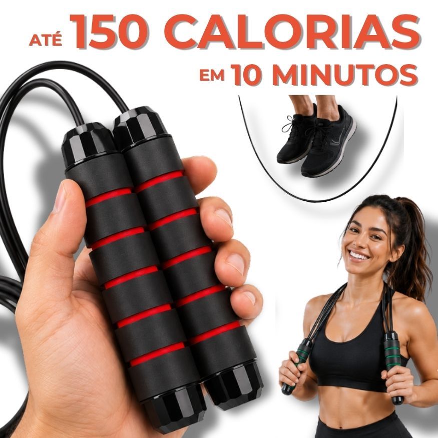 Corda de Pular Profissional Crossfit - 3 Metros - Ajustável + Rolamento 360° + Cabo de Aço + Espuma