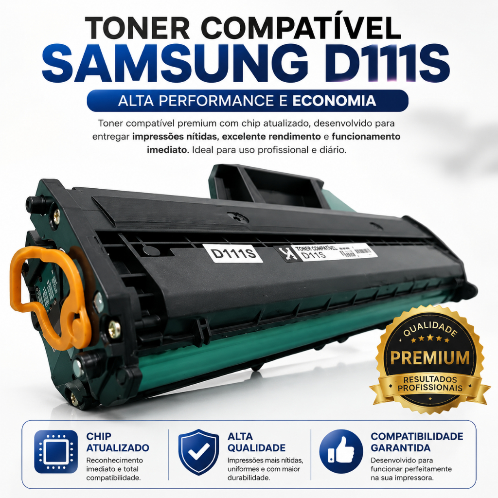 Toner impressora Samsung Compatível MLT-D111L MLT-D111S M2020 M2070 1800 Páginas