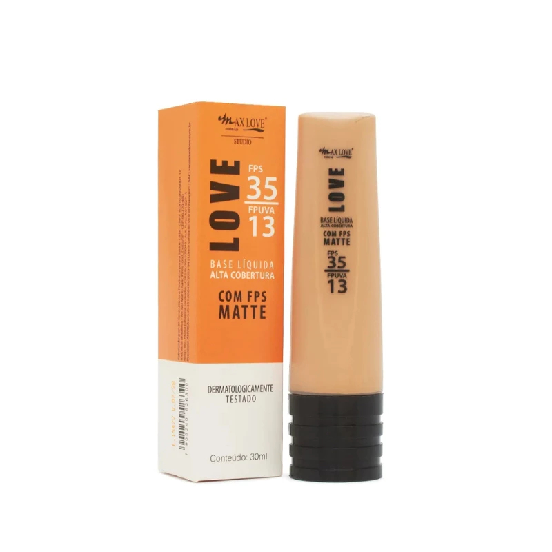 Base Liquída Alta Cobertura Matte Max Love com FPS 35 - 30ml