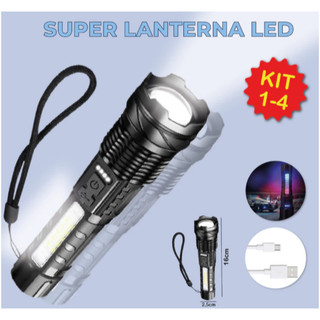 Super Lanterna C/Chaveiro Tática Led  Lumens Recarregável USB a Prova Dágua Lanterna com 5 Modos