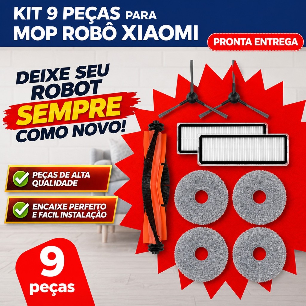 Kit Acessórios de Reposição Compatível Peças do Robô Aspirador Xiaomi Robo …