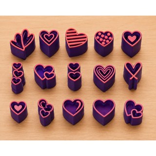 Kit Carimbos Para Argila Cerâmica Fria Coração Amor Marcador Biscuit Massas