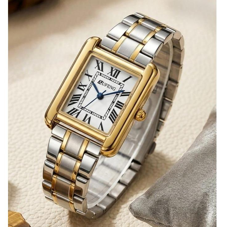 Relógio Feminino Xufeng Premium e Elegante | Visor Retangular A Prova D'água | Para Mulher - RX02