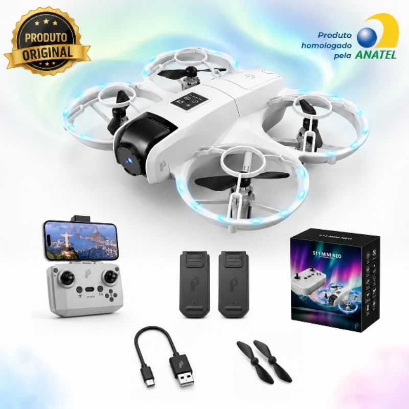 Drone S11 mini neo GT3 D1 HD 2 Baterias Camera Dupla 2026 Quadricóptero manobras 360 Fácil Voar Portátil Compacto Led