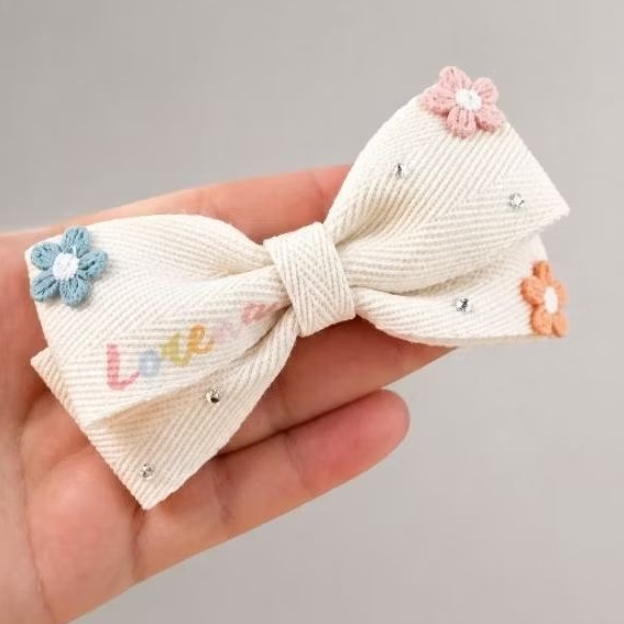 laço infantil bebê criança personalizado com nome flores delicado presente único l1012