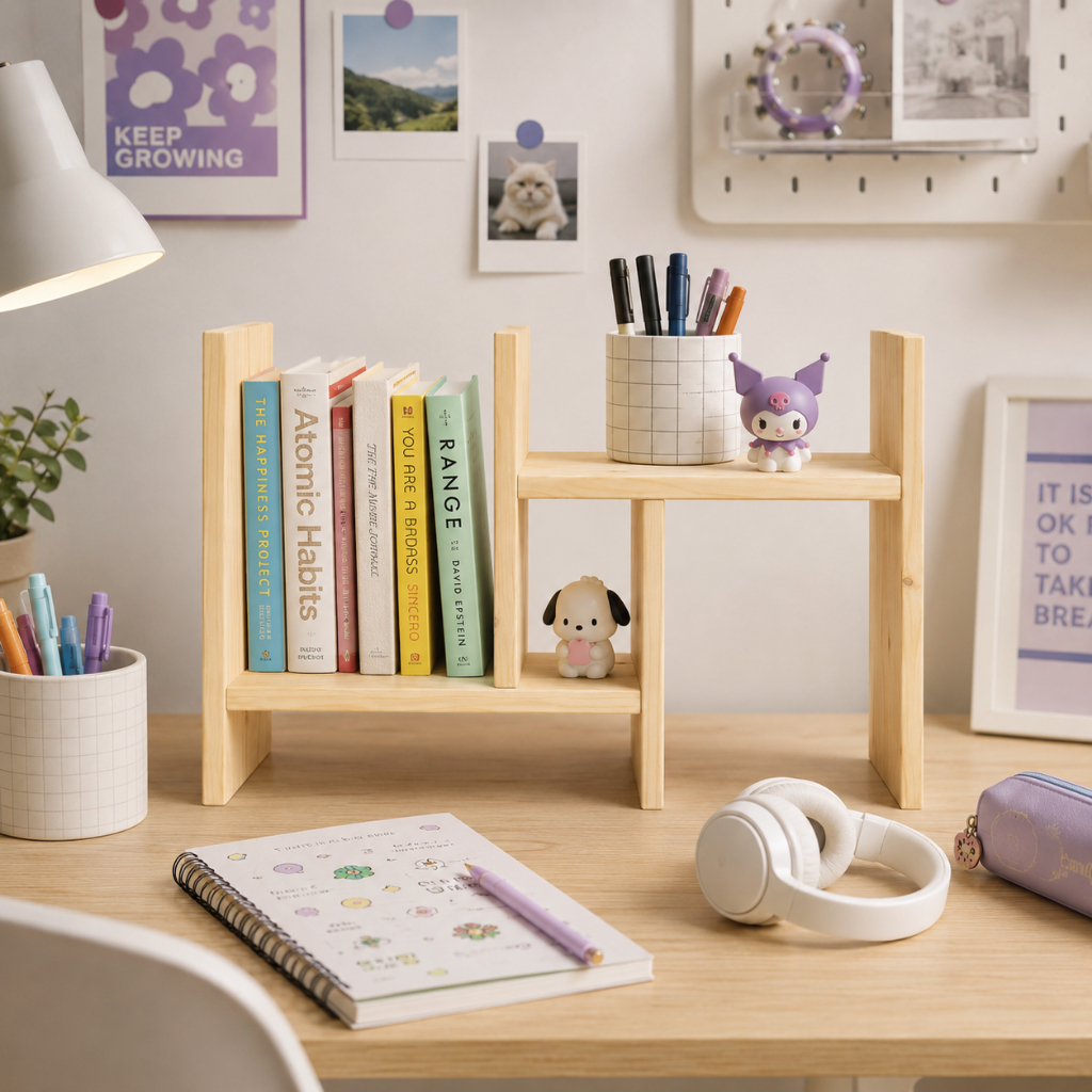 Nicho de Mesa Ajustável Organizador para Livros Escritório Cozinha Home Office estudos, Setup, Gamer, Temperos