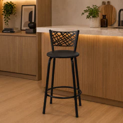 Banqueta Banco 60cm Eclipse Preta Ideal Balcão Ilha Cozinha Bar Área de Lazer Piscina Lanchonete