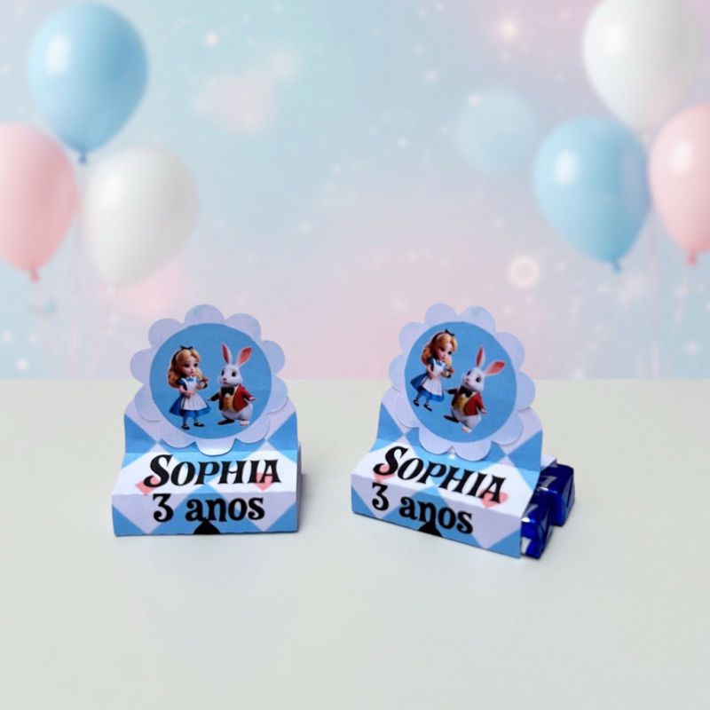 Porta Bis Duplo Alice no País das Maravilhas Personalizados/Lembrancinha de Festa/Aniversário/Lembrancinha Festa