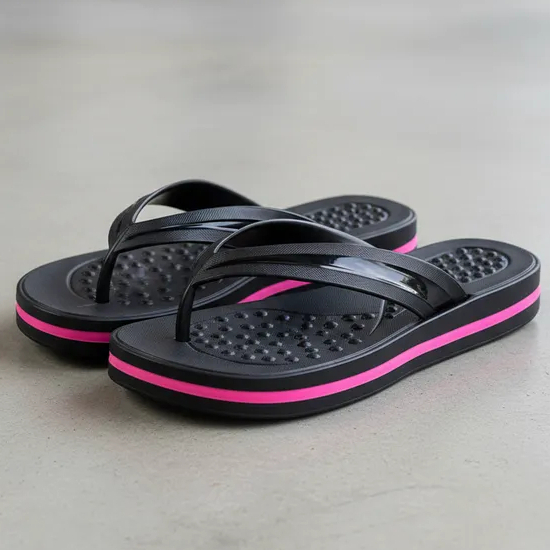 Chinelo Feminino Ortopédico Antiderrapante Sandália Papete Confortável Detalhe Na Lateral