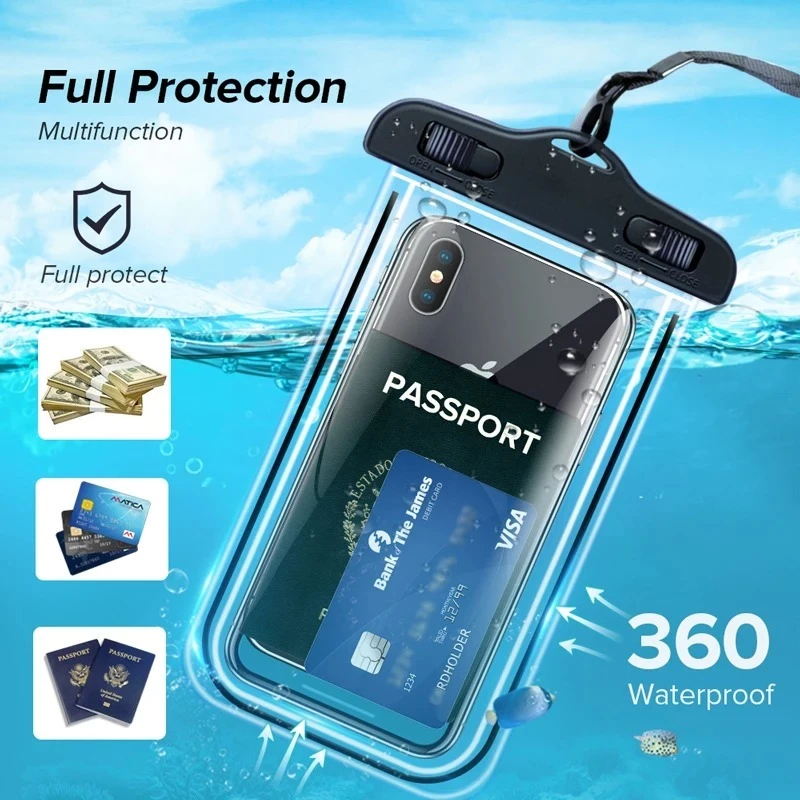 Capa Celular Prova Dagua Para Tirar Foto Embaixo Dagua Universal Bolsa Estanque Transparente Touch Screen Top