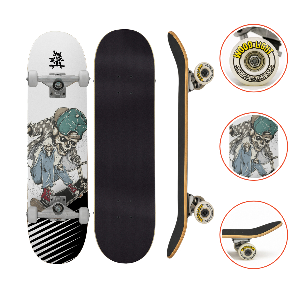 Skate Iniciante Completo Skull Skate Wood Light
