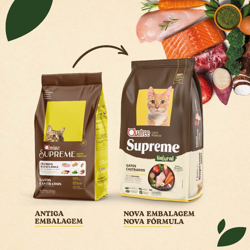 Ração Quatree Supreme Gatos Castrados Frango 1kg — imagem 2 de 2
