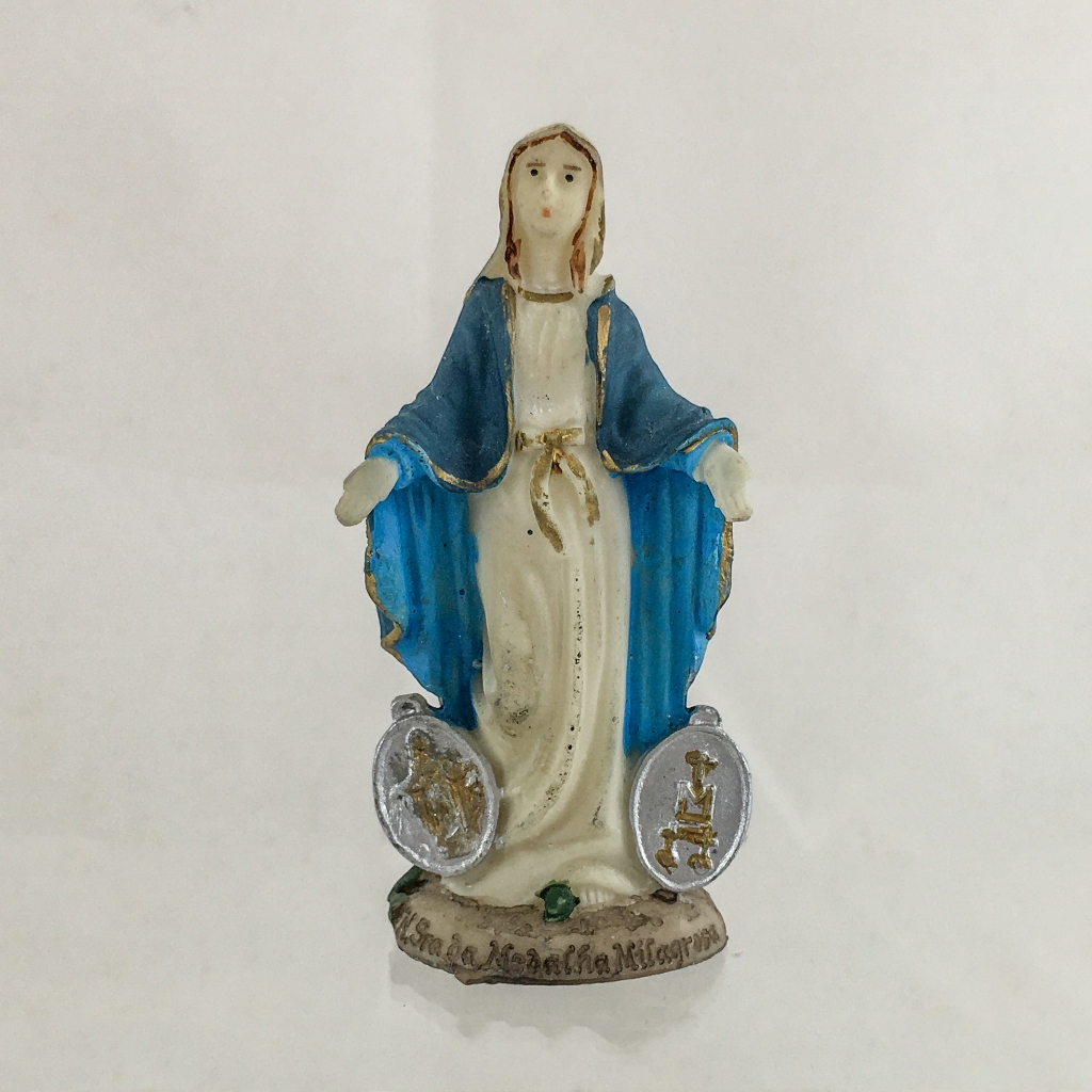 Imagem de N. Sra. da Medalha Milagrosa antiga 8,5 cm resina