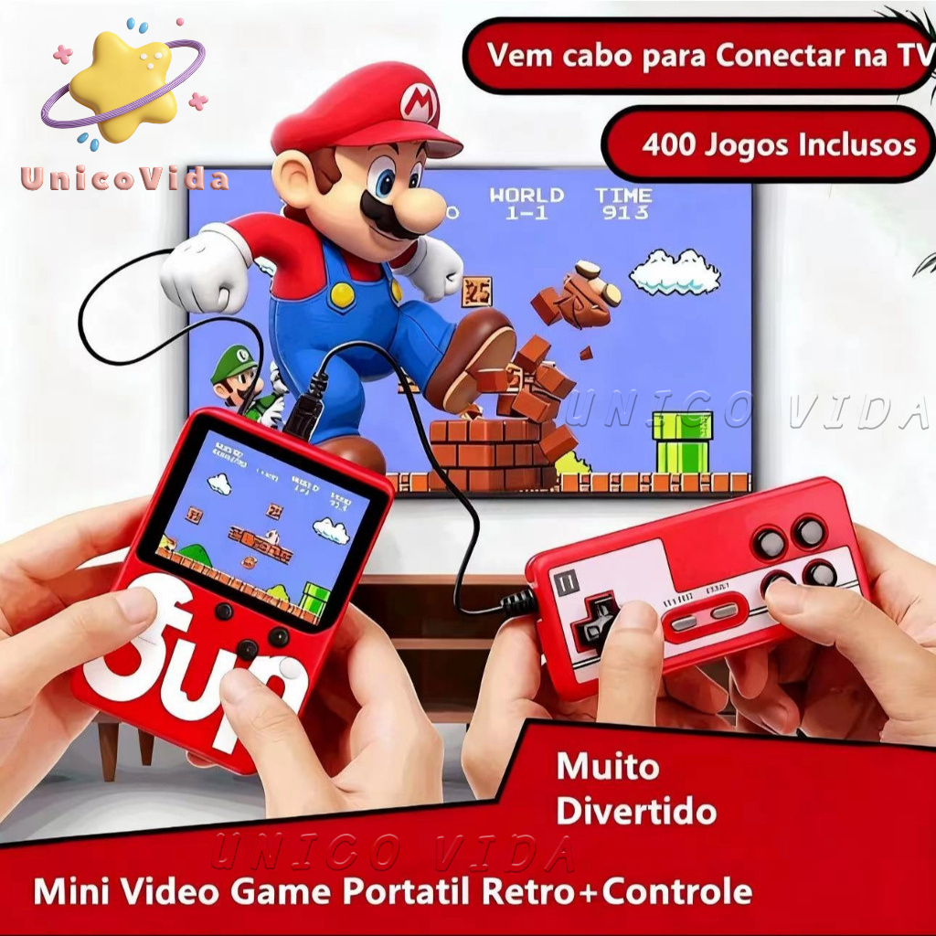 🎁 Console Portátil Retrô com 400 Jogos Clássicos – Presente Infantil Perfeito | UnicoVida