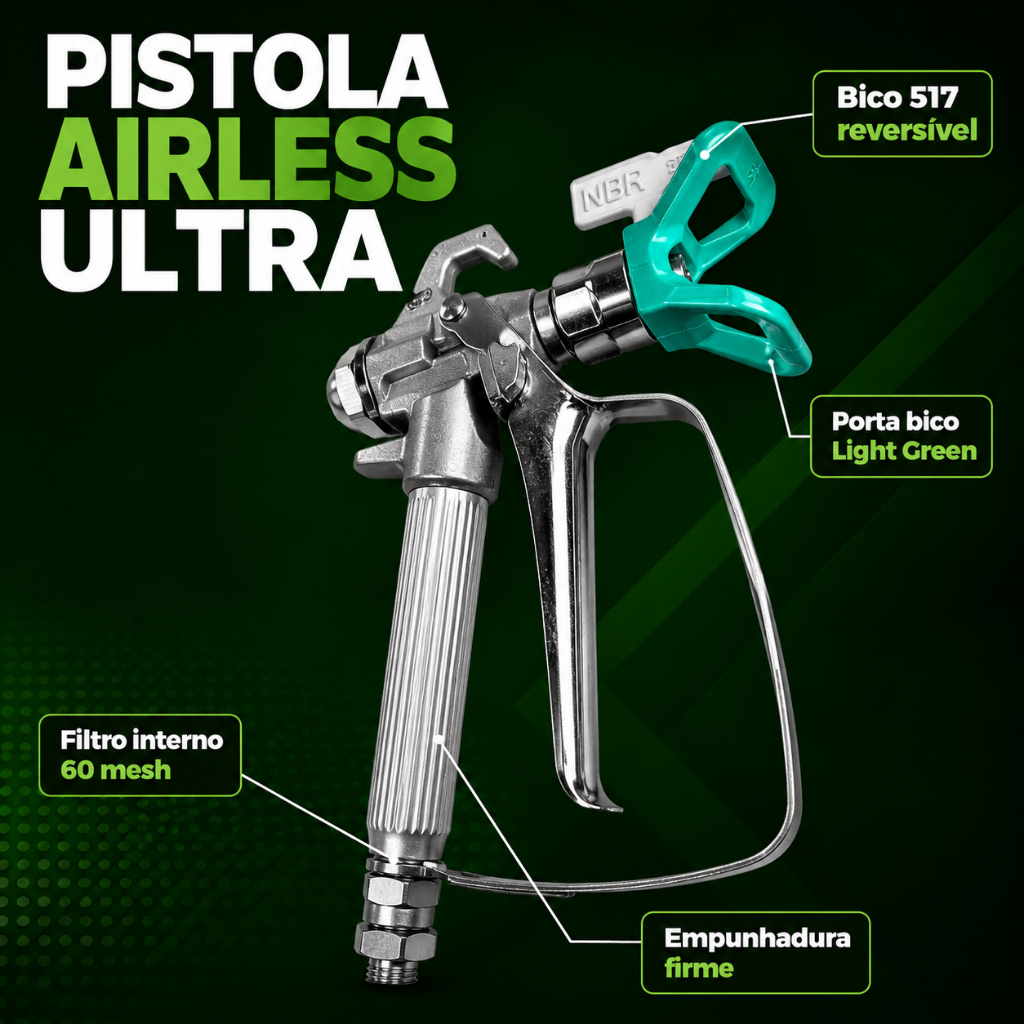 Máquina Airless Nauber NBR N2 3200psi C/ Mangueira Pistola Extensor Pintura Paredes Fachadas Tetos — imagem 2 de 2
