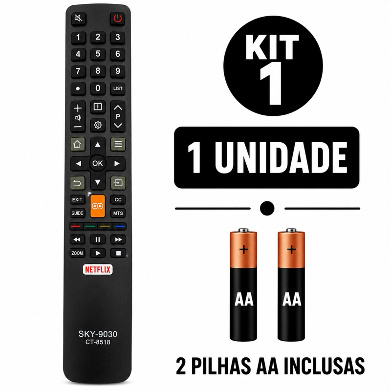 Controle Remoto Compatível Com Smart Tv Semp Toshiba Ct-8518 U7800 32l2800