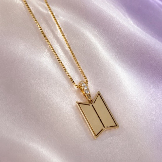 Colar BTS | Contra Argola Cravejada | Semijoia Fanmade ARMY | Banho Prata e Ouro 18k