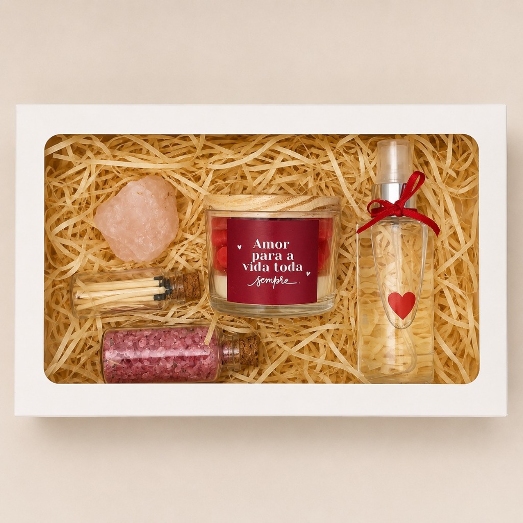 Kit Spa Completo Relaxante com Escalda Pés e Vela de Coração | Presente | Diversas Opções
