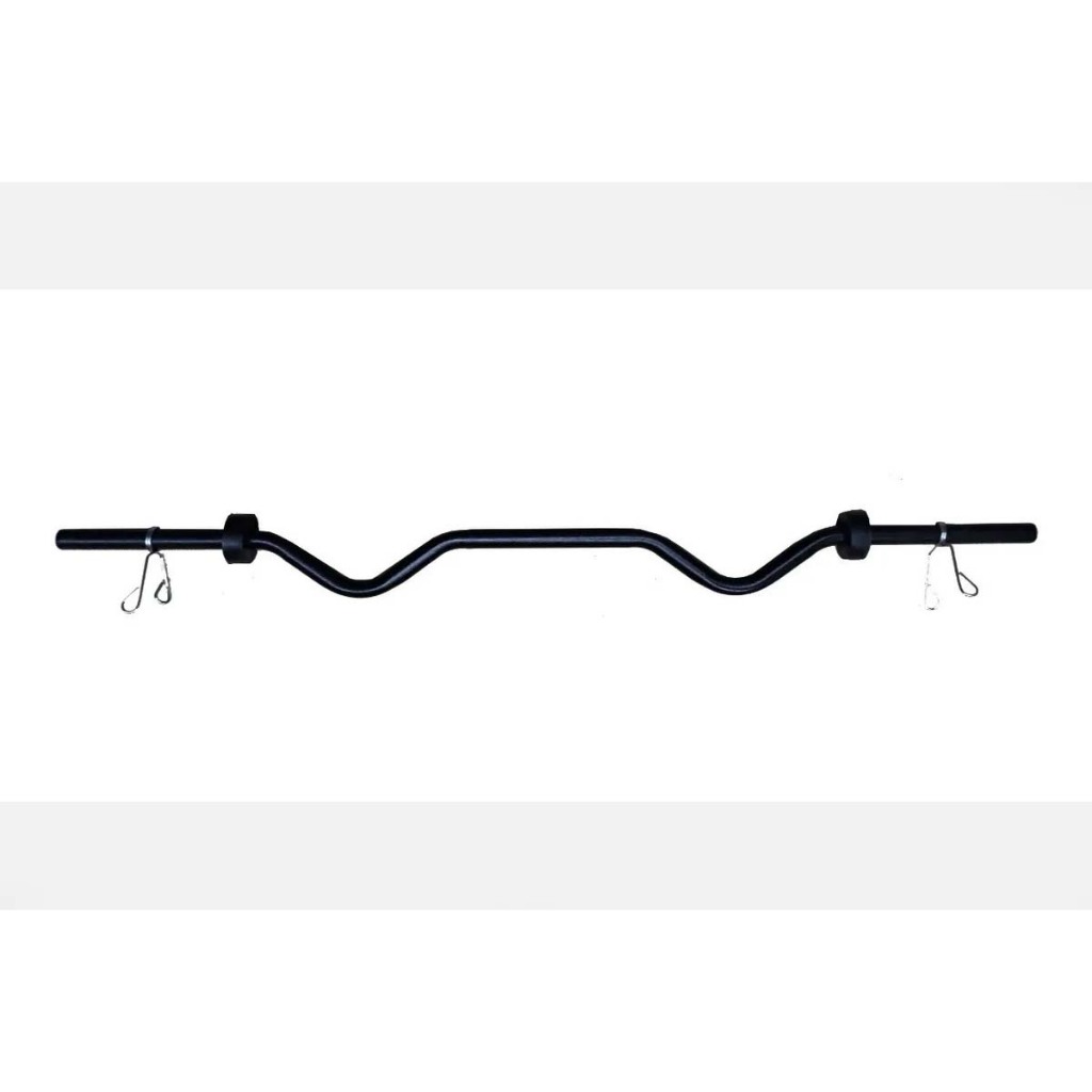 Barra W 1.20 Tubular + Presilhas Musculação Academia Fitness