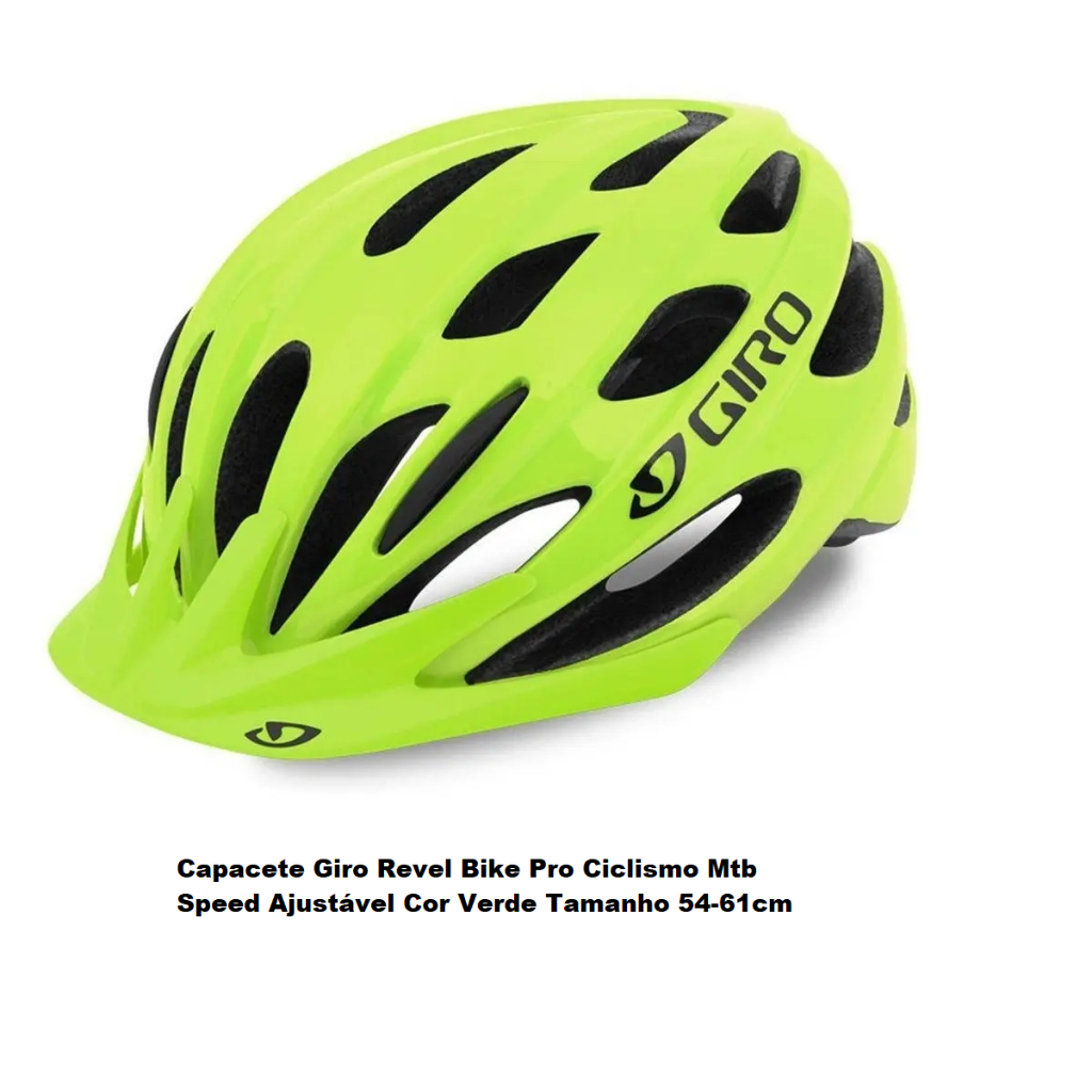 Capacete Giro Revel Bike Pro Ciclismo Mtb Speed Ajustável Cor Verde Tamanho 54-61cm