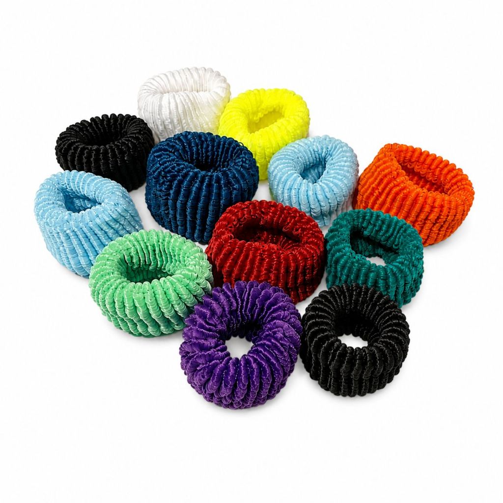 Xuxões de Cabelo Médio Rabicó Pompom Colorido, Preto, Copa