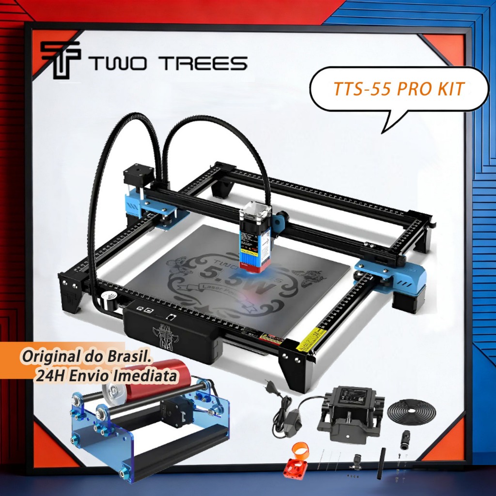 TWOTREES | TTS-55 Pro Máquina De Corte E Gravação A Laser De 5.5~6W Com Bomba De Ar
