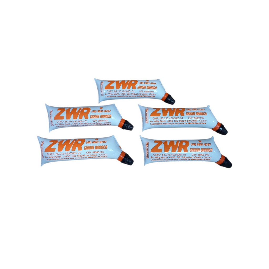 Kit 5 Graxa Branca 80g - Zwr- Para Corrente Motos