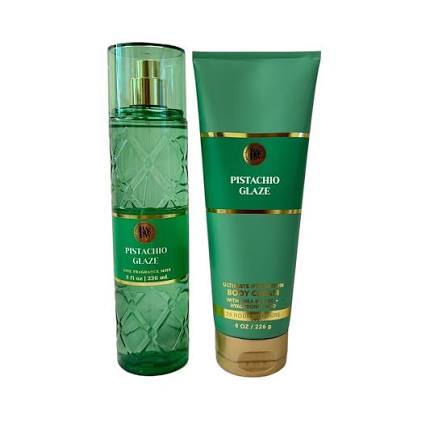 Kit Body Splasy + Hidratante Pistachio Glaze Bath and Body Works BBW Linha Luxo