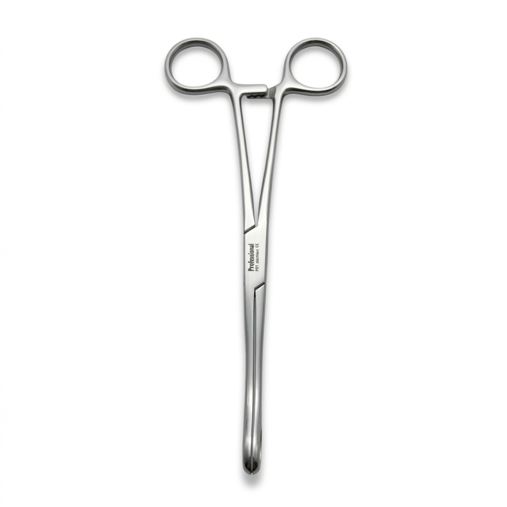 Pinça Foerster Reta 18cm Boca Lisa Uso Profissional  Aço Inox