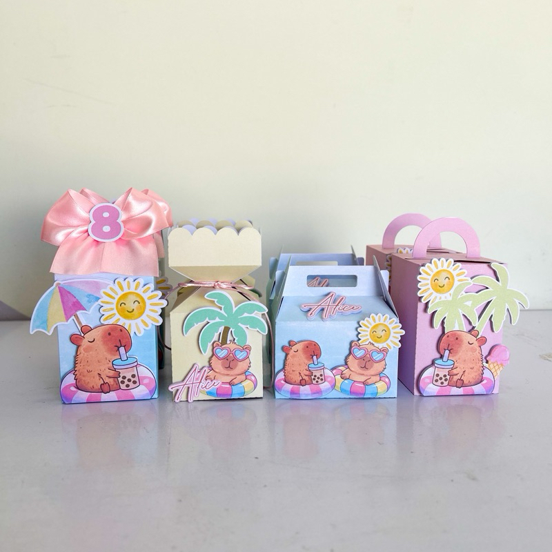 Kit Caixinhas Personalizadas Pool Party Capivara/lembrancinhas/festa/aniversario/decoração